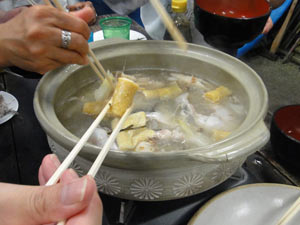 水炊きチームは湯葉を実食