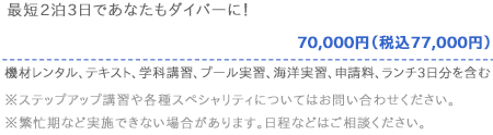 Cカード取得コース料金表