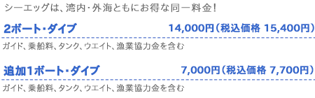 ファンダイビング料金表